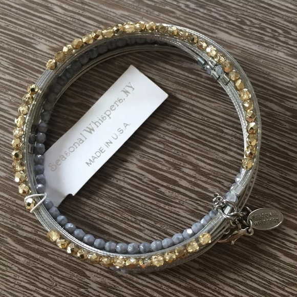 Seasonal Whispers Gray Silver/Gold Bead Bracelet - Picture 4 of 5